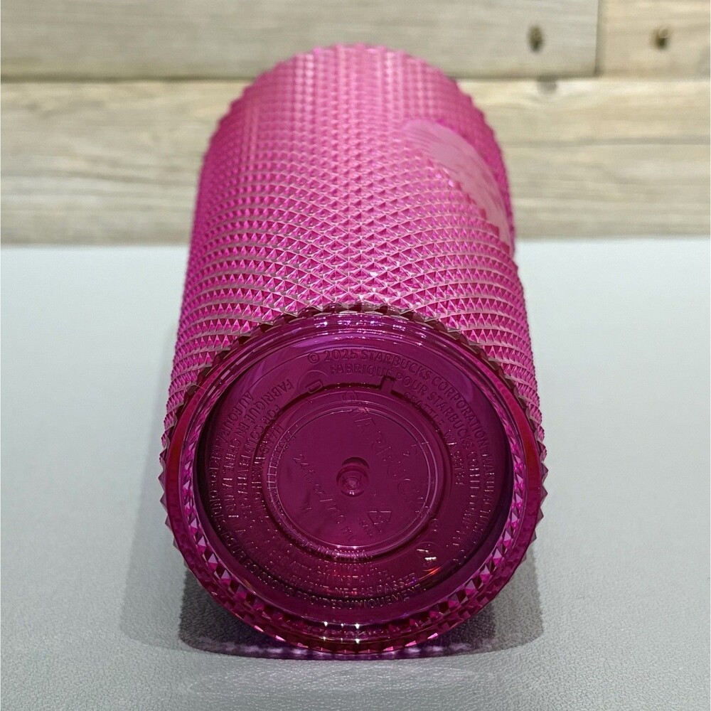 Starbucks 2025 Cold Cup Tumbler Iridescent Pink Domed Studded 24 fl. oz Venti - Picture 7 of 11